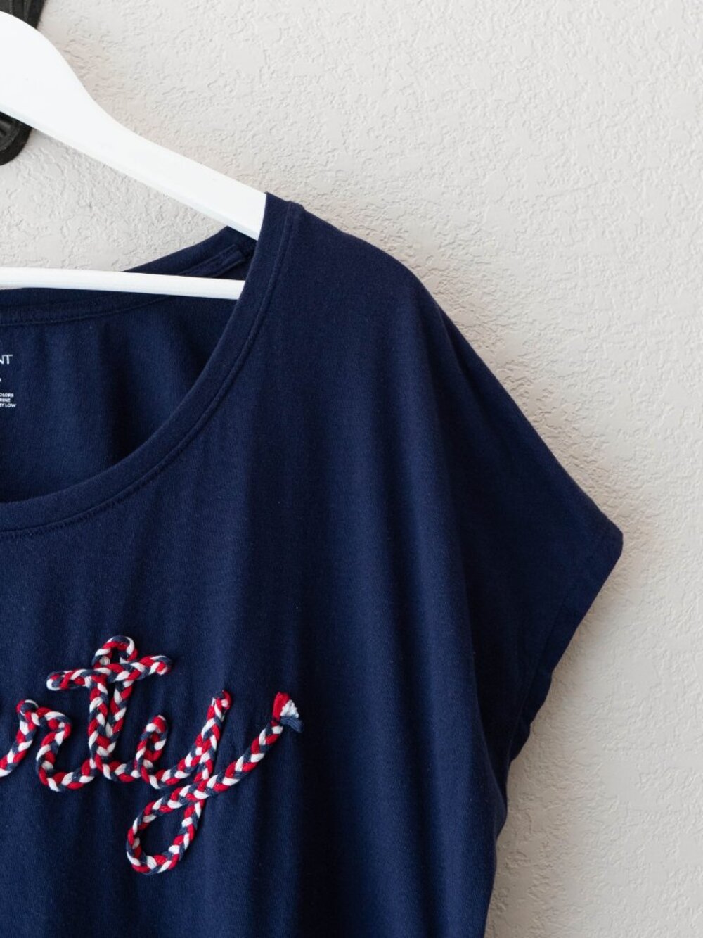 Lane Bryant Womens 14/16 Liberty Graphic Tee Navy Short Sleeve Americana - Picture 5 of 12
